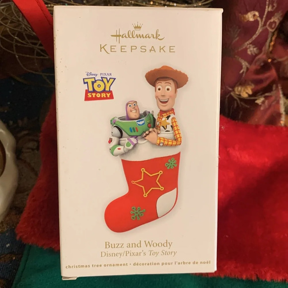 Toy Story Buzz Lightyear & Woody Hallmark Christmas Stocking Ornament Set - Picture 2 of 7